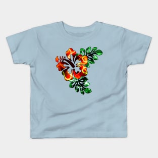 Electric Hibiscus - Red Kids T-Shirt